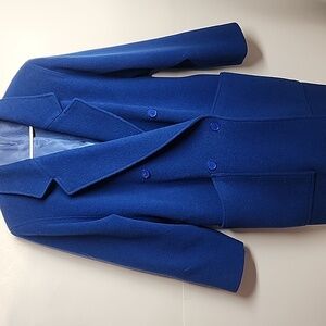 Zeffizo Made In Italy Vintage Elegant Blue Women's Sz10 Beautiful 100% Wool Coat